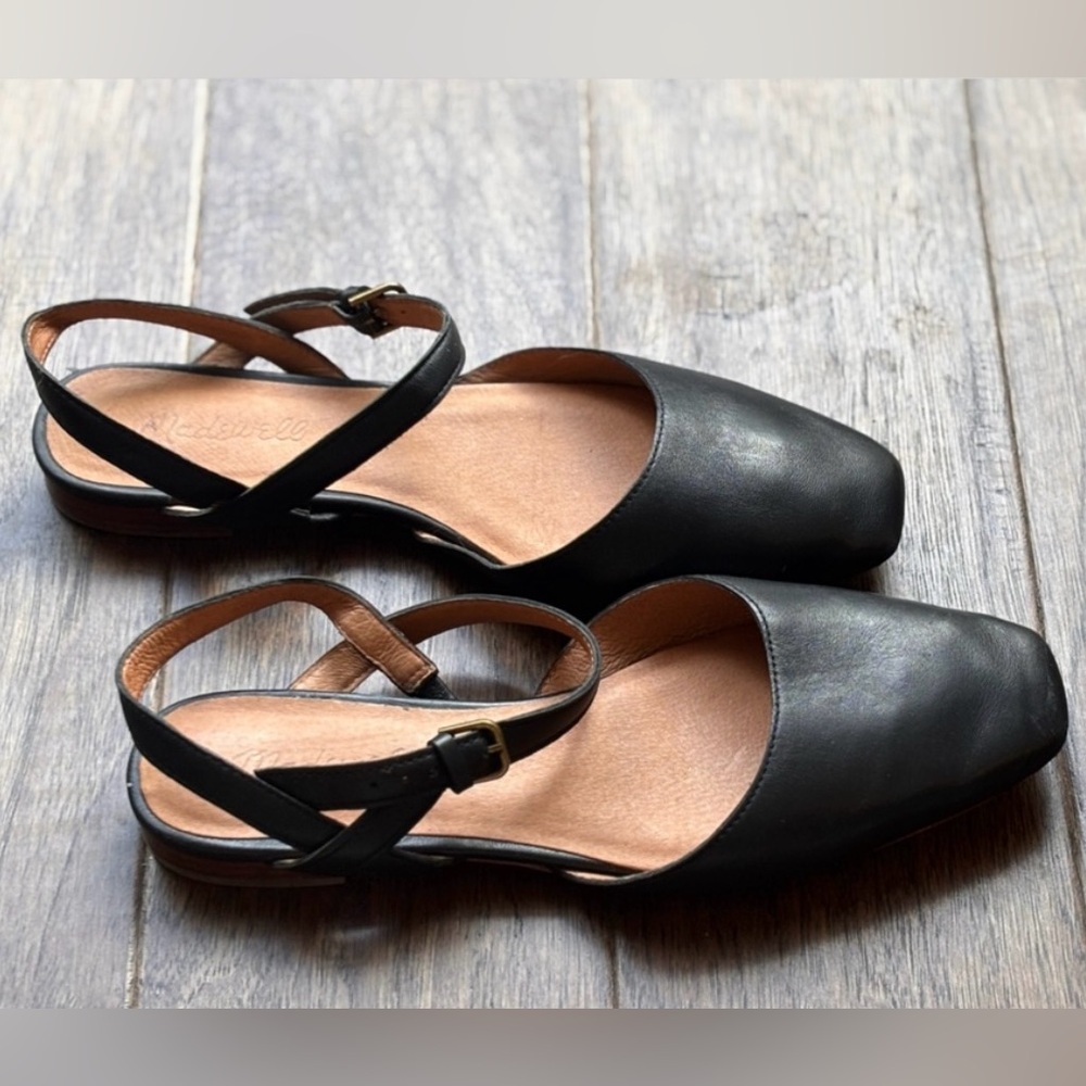 Madewell Jeanne Slingback Flat, Black, Women’s 7.5 - Picture 2 of 5